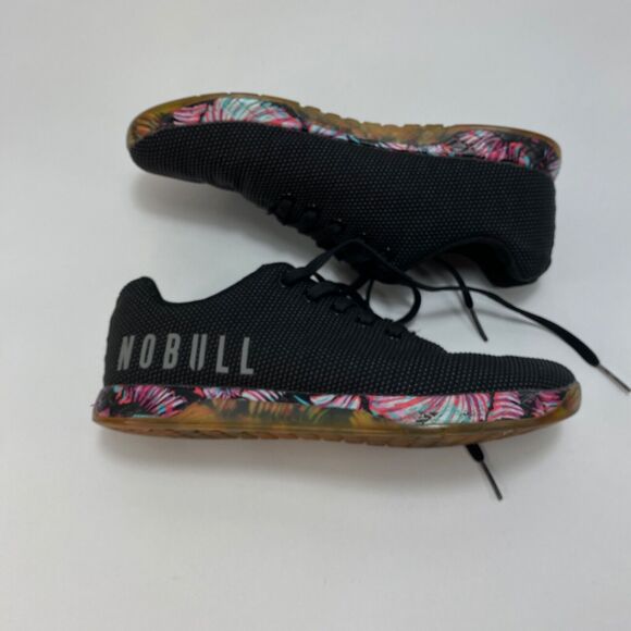 NOBULL Womens10 Black Sneakers Outwork Trainer Workout Shoes Midnight Palms - Picture 8 of 11